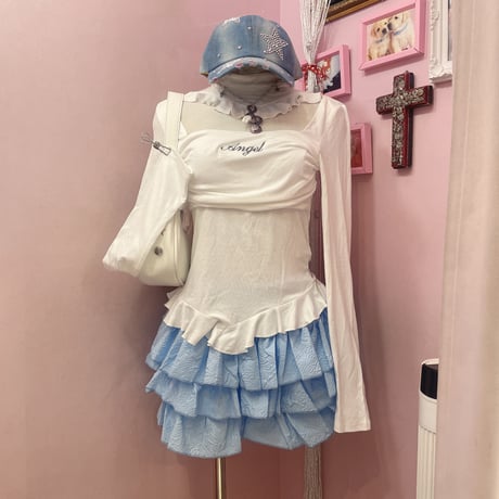 モコモコティアードカラースカート