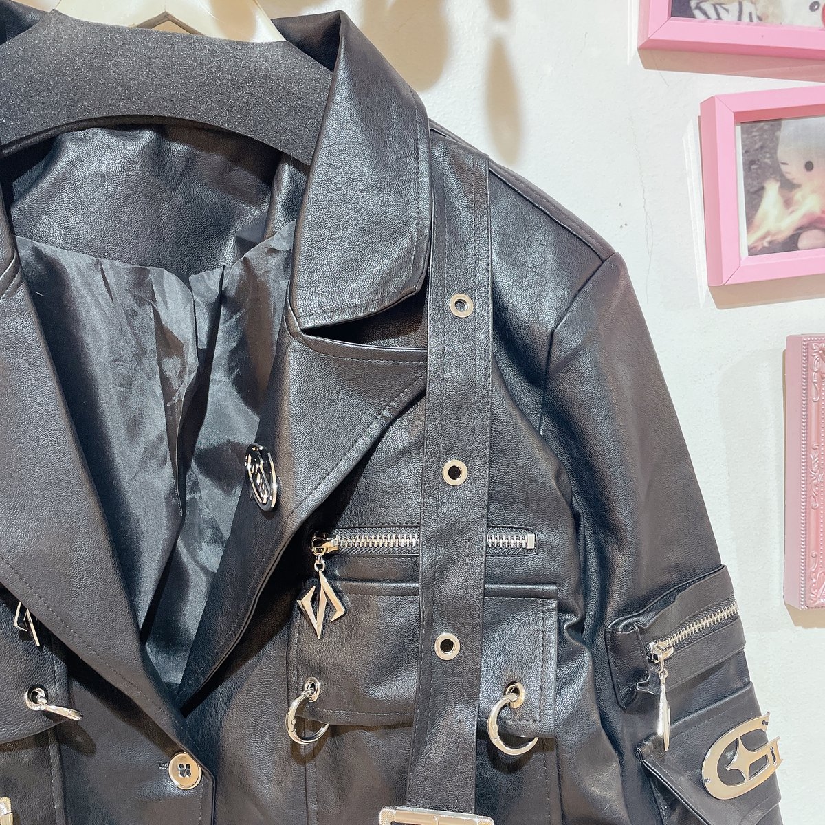 リングメタルレザークロップドジャケット | Romantic Standard