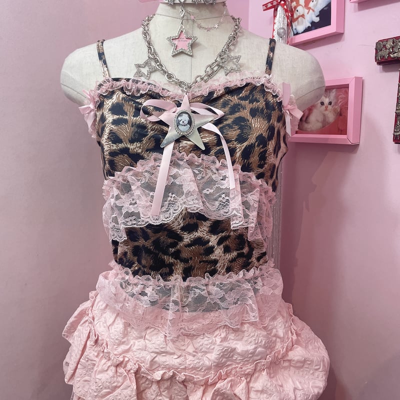 レオパードレースフリルキャミソール | Romantic Standard