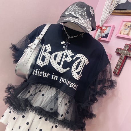 ドットロゴフリルチュールT