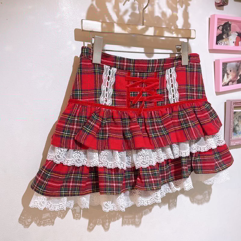 チェック×レースティアードフリルスカート | Romantic Standard