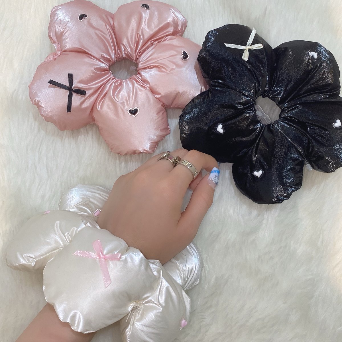 美品　さえら　POTECHINO ギンガム　お花飾可愛い　ふわふわチュニック 美品 さえら POTECHINO ギンガム お花飾可愛い ふわふわ