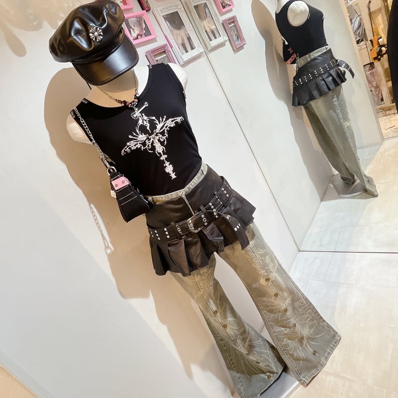 スーパーマイクロミニレザープリーツスカート | Romantic Standard