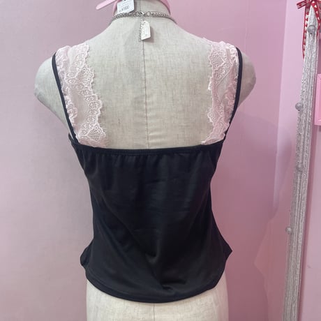 Black×pinkレースビスチェ