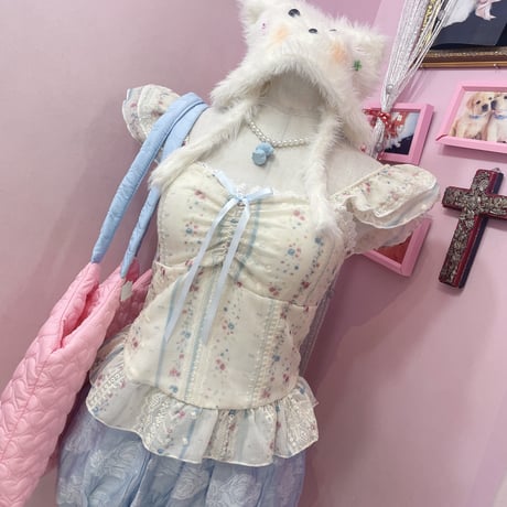 フラワーフリルビスチェ