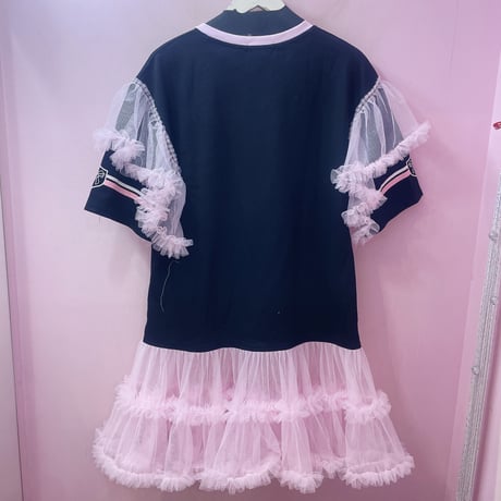 Pinkyナンバリングフリルチュールワンピース