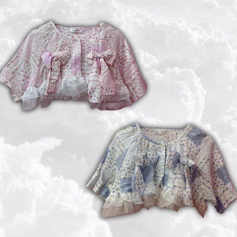 リメイクリボンレースパッチワークトップス | Romantic Standard