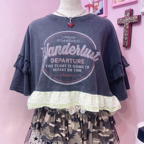 リメイクフリルロゴTシャツ B