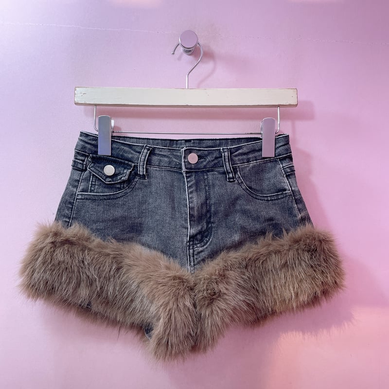 ファーデニムショートパンツ | Romantic Standard
