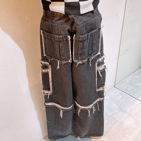 ダメージワークデニムパンツ