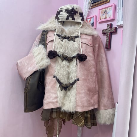 バタフライボタンPinky brownジャケット