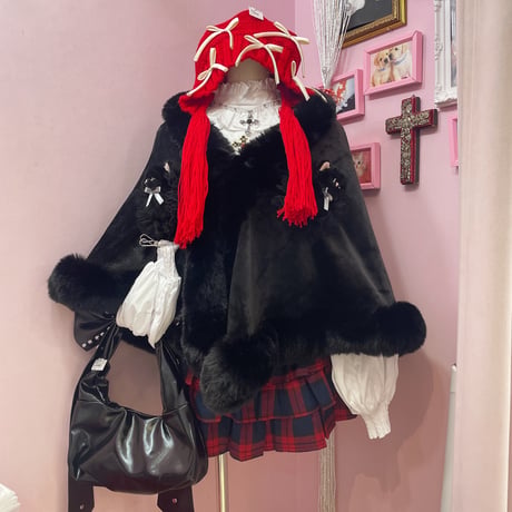ふわふわKittyケープ