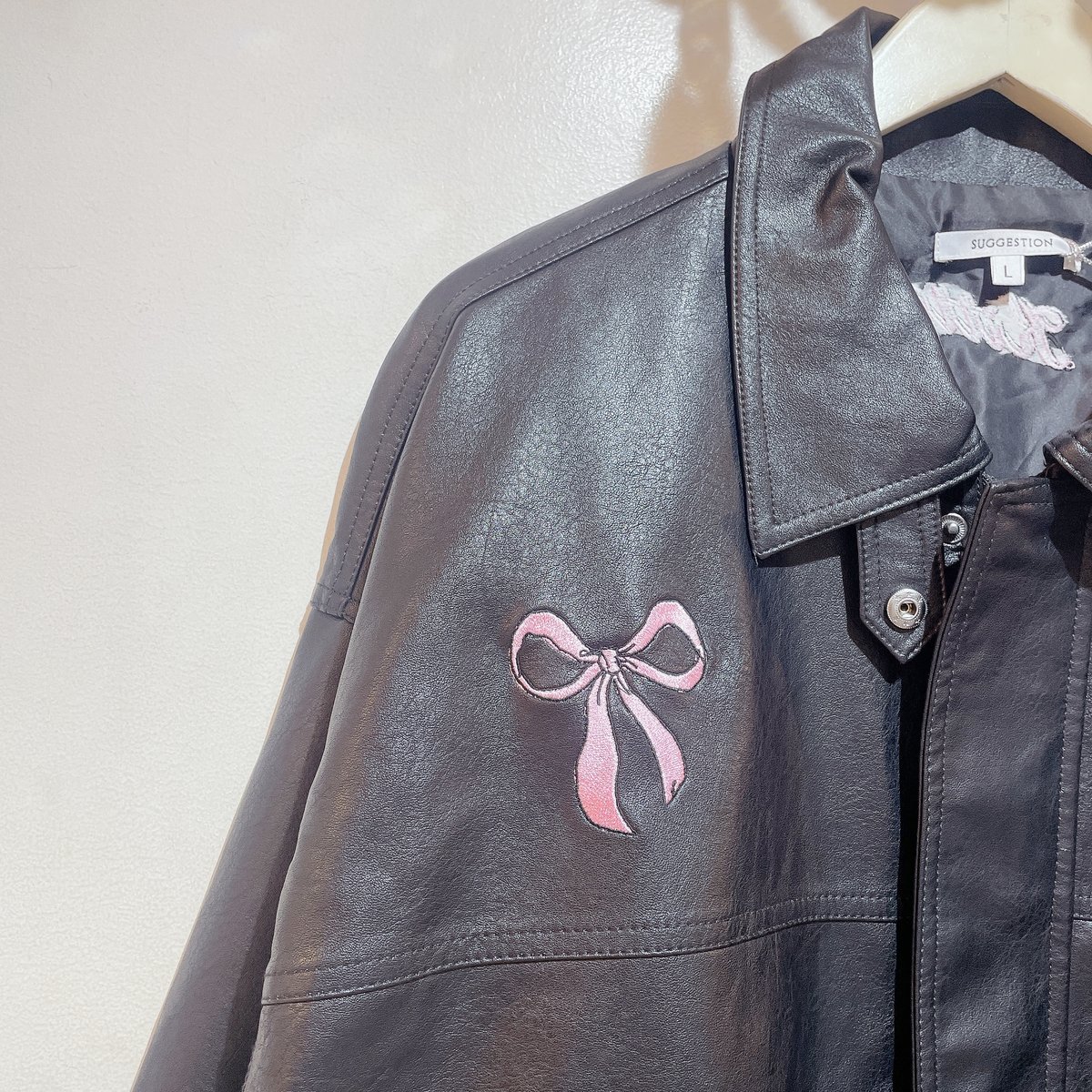 nalm.リボン刺繍レザージャケット リボン刺繍レザージャケット | Nalm.