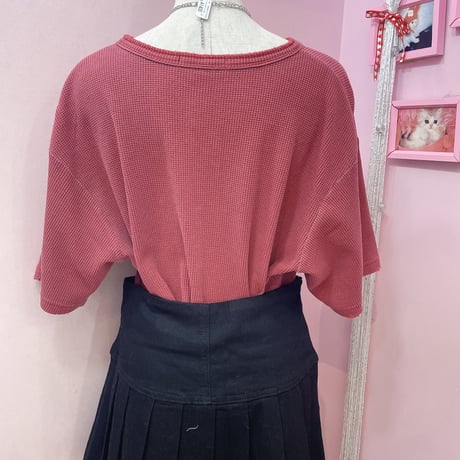 クロス刺繍サーマルTシャツ