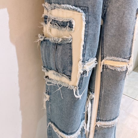 ダメージワークデニムパンツ