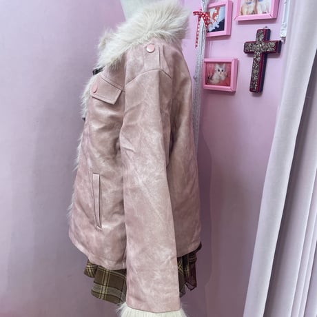 バタフライボタンPinky brownジャケット