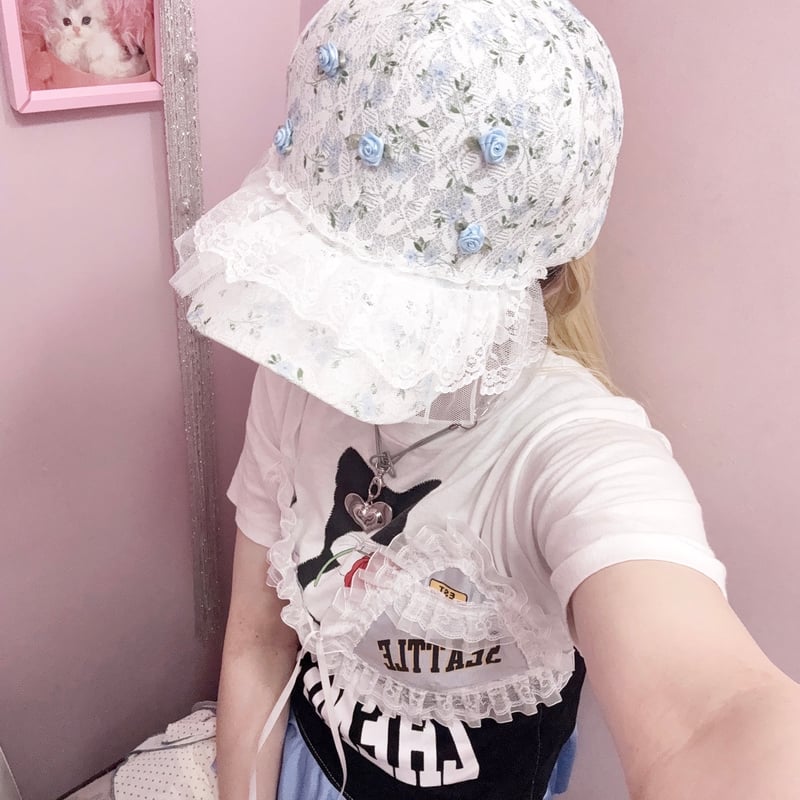 フラワーレースリメイクキャップ | Romantic Standard ロマンティック