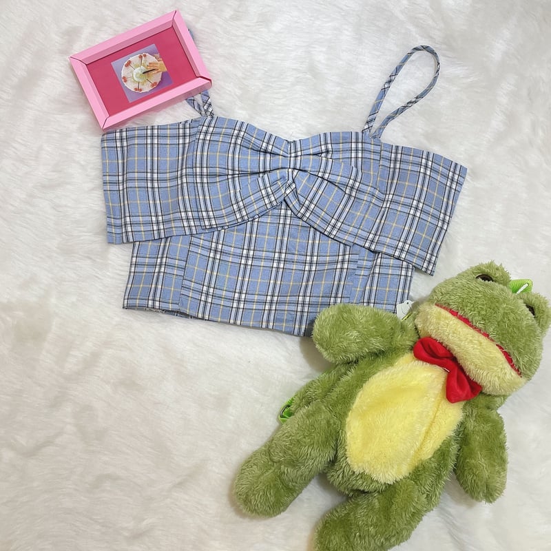 【新品】 WONDERFUL WORLD チェック柄 リボン ビスチェ 新品】 WONDERFUL WORLD チェック柄 リボン ビスチェ
