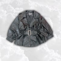 ペプラムデザインレザージャケット