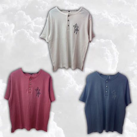 クロス刺繍サーマルTシャツ