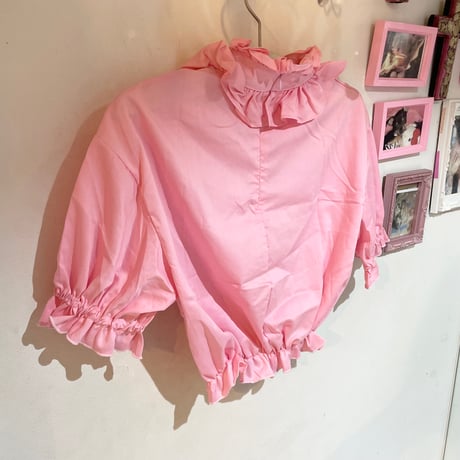 クロス刺繍パフスリーブブラウス