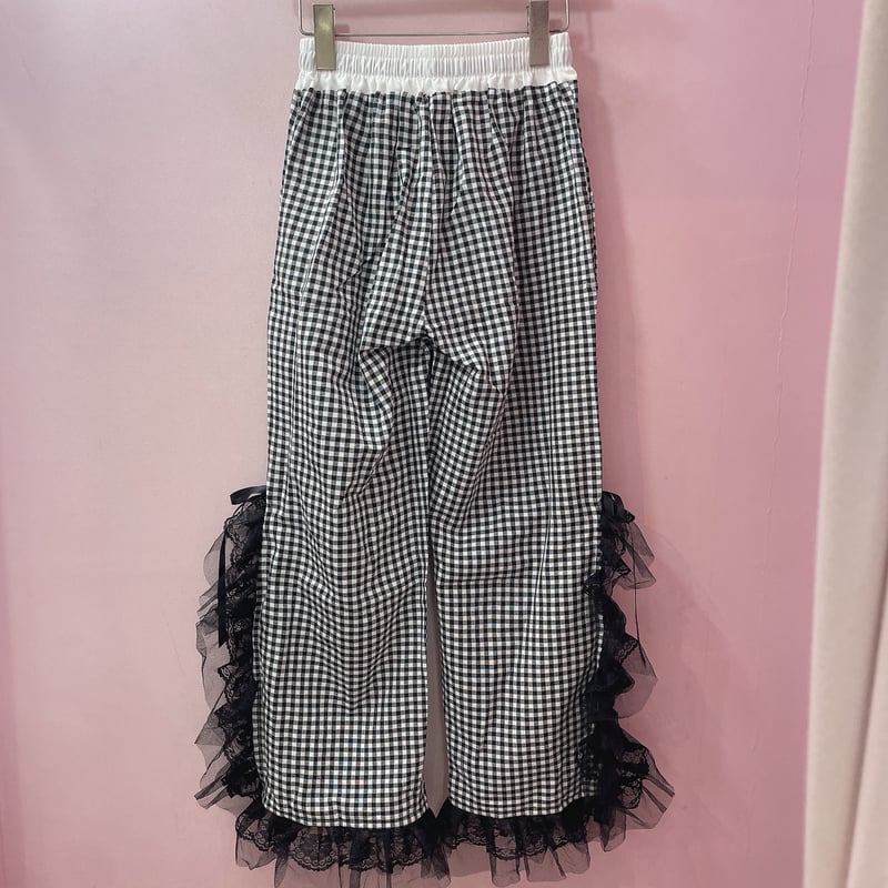THEATRE PRODUCTS ギンガムチェック レース パンツ セール】レースハートドッキングギンガムチェックパンツ（その他