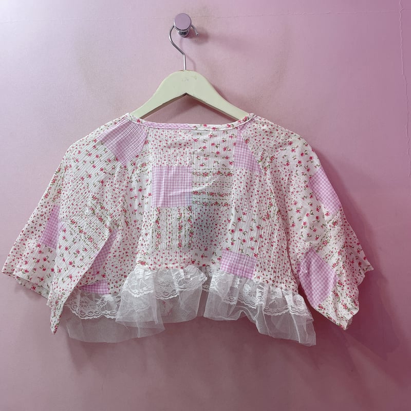 リメイクリボンレースパッチワークトップス | Romantic Standard