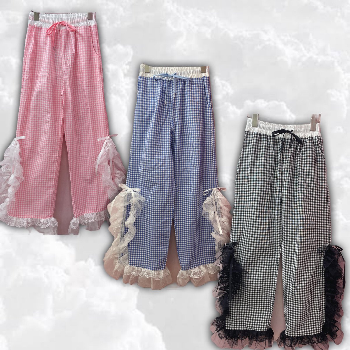 NO ROMANCE｜2WAY チェックレース切替 パンクロマンティックスカート なみなみジャガード切り替えロングスカート】｜MELROSE CLAIRE