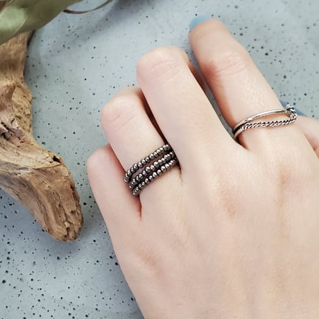 Silver beads ring