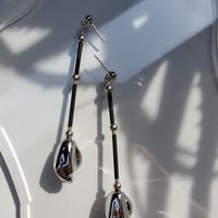 Mattblack×silver long pierce