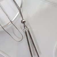silver long necklace