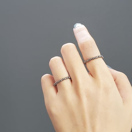 Silver beads ring