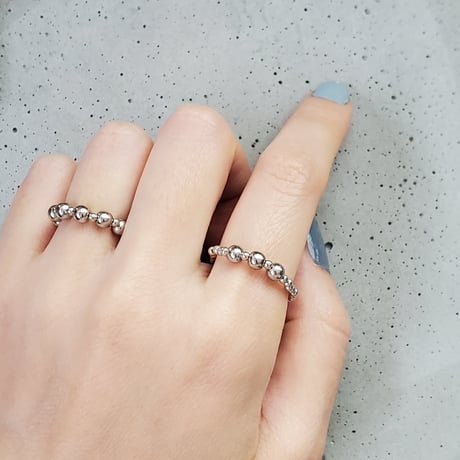 Silver beads ring