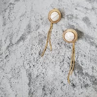 2way stone×chain earring