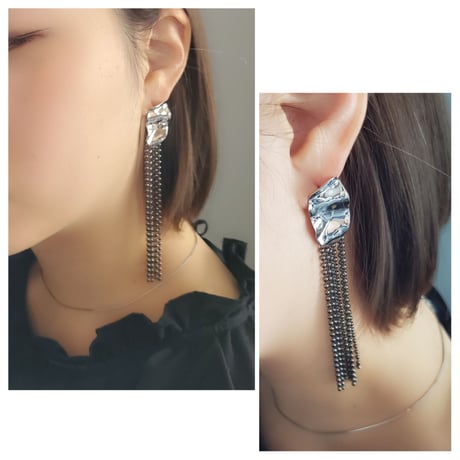 BLACK CHAIN tassel pierce
