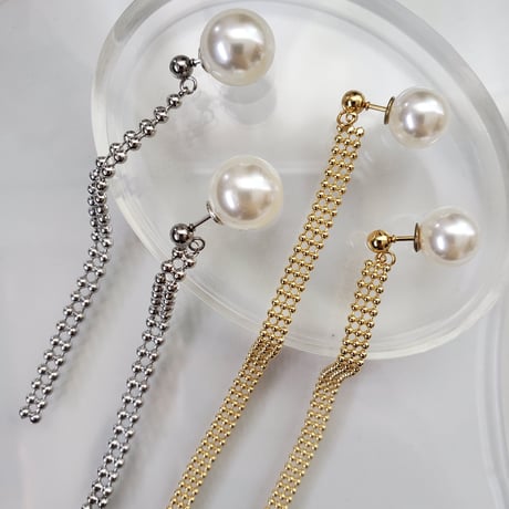 ballchain tassel long pierce