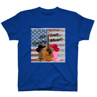 カントリーとブルーグラスバンド ピクトグラム Tシャツ（色：ロイヤル