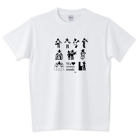 カントリーとブルーグラスバンド　ピクトグラム　Tシャツ（色：白）