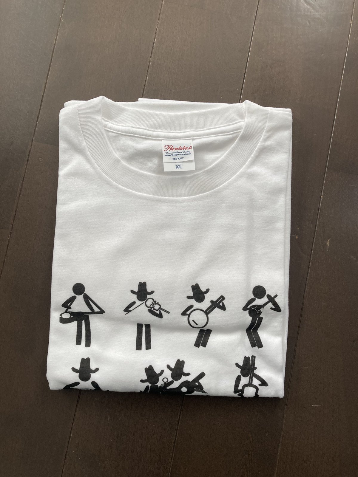 カントリーとブルーグラスバンド ピクトグラム Tシャツ（色：白