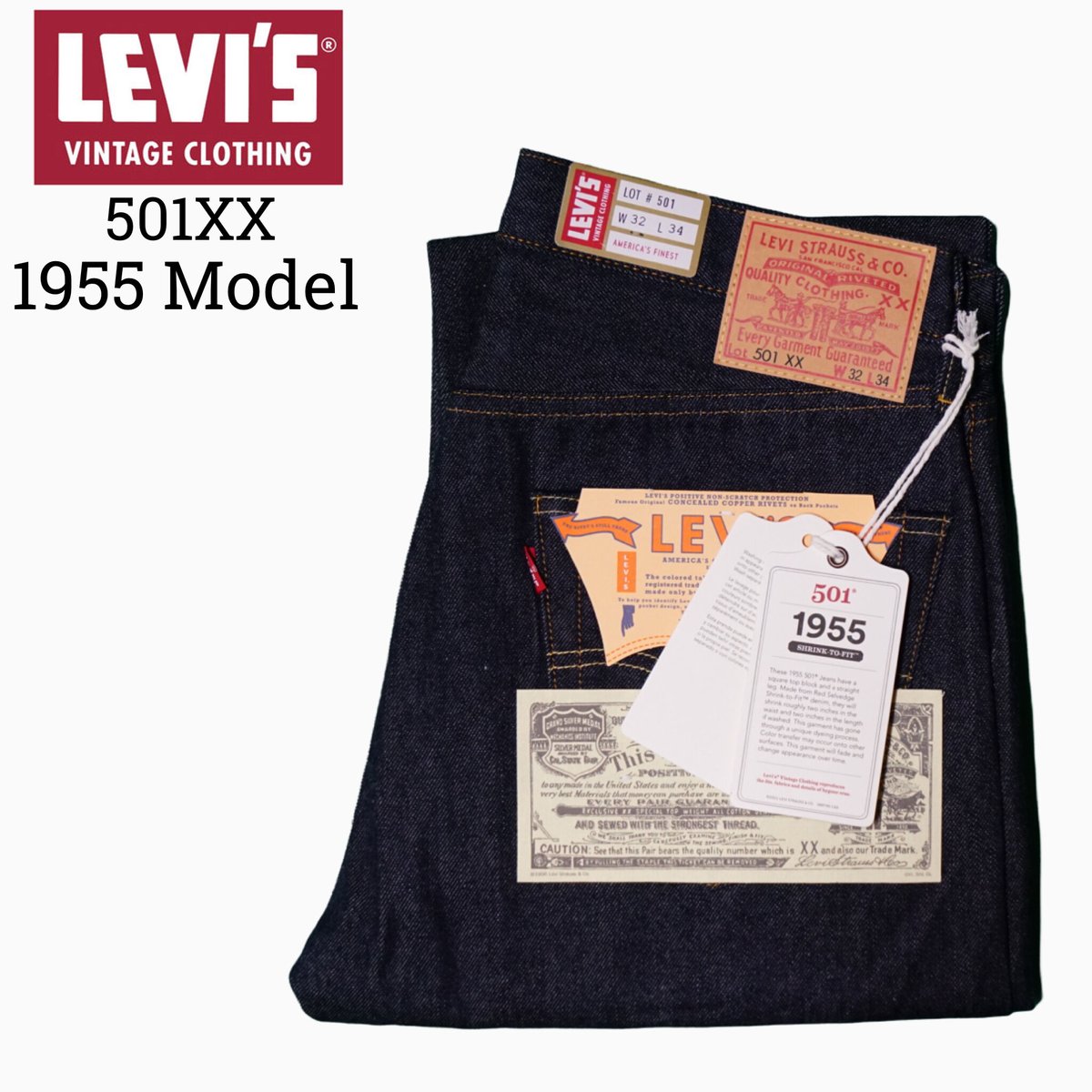 購入させていただきますLEVIS LVC 501XX 1955モデル USA 34✕36 復刻版