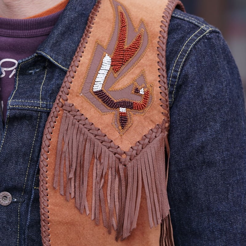 ARTURO メキシカン豚革レザーベスト コンチョ×フリンジ ARTURO Western leather vest | NewDeal