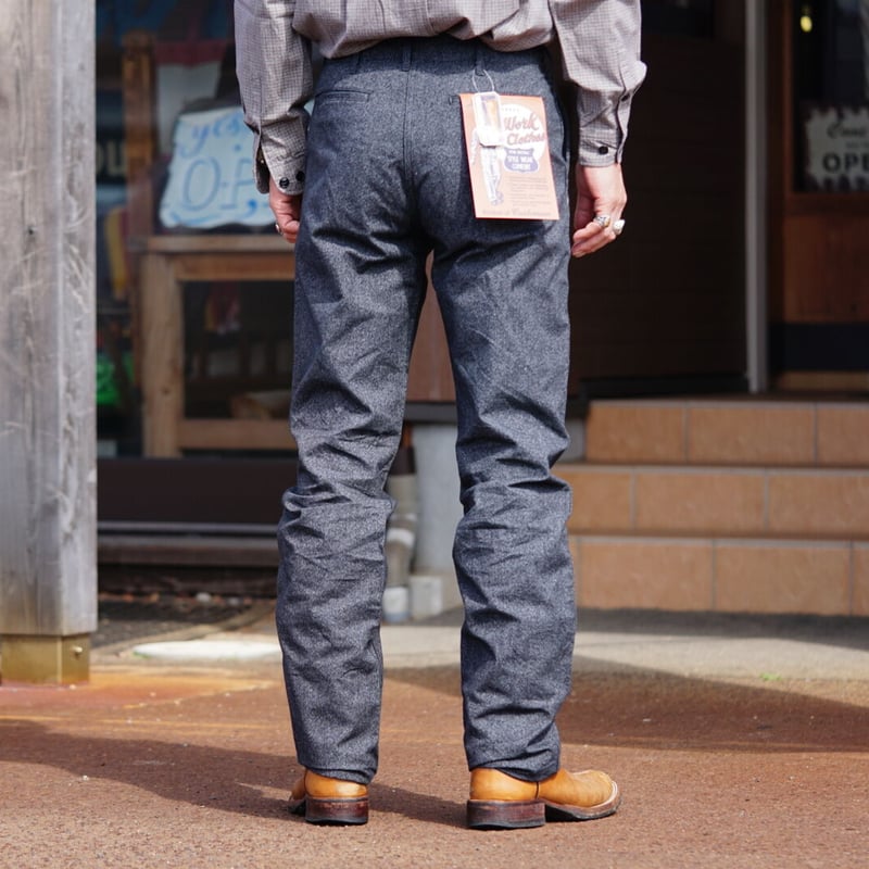 Cushman Black Chambray Trousers Tight Straight Cushman Black Chambray Trousers Tight Straight