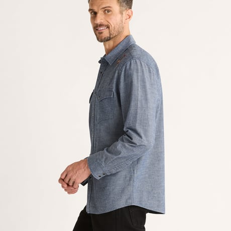PENDLETON Rodeo Embroidered Chambray Gambler Shirt