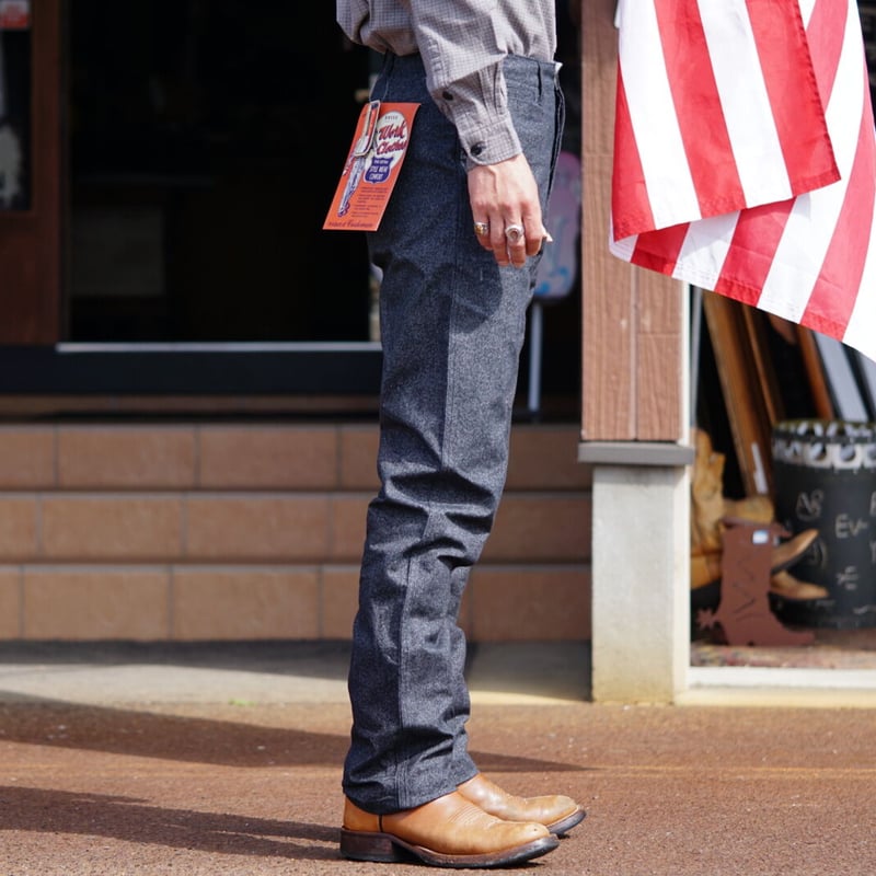 Cushman Black Chambray Trousers Tight Straight