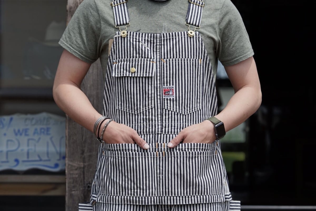 TCBジーンズ HANDYMAN PANTS HICKORY STRIPE TCB Handyman Pants Hickory Stripe 10oz/ One-Wash – TCB JEANS