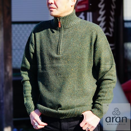 Aran Woollen Mills Troyer Zip Sweater #693