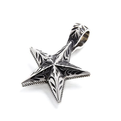 FUNNY HAND ENGRAVED STAR PENDANT “S”
