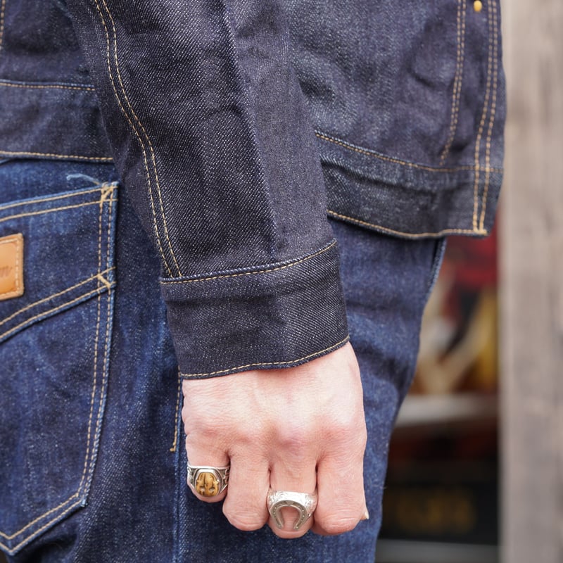 ジュンナカヤマ 24SS サイズ:48クラッシュコーティングデニムジャケット 中古・古着通販】JUN NAKAYAMA (ジュンナカヤマ) アームギャザー