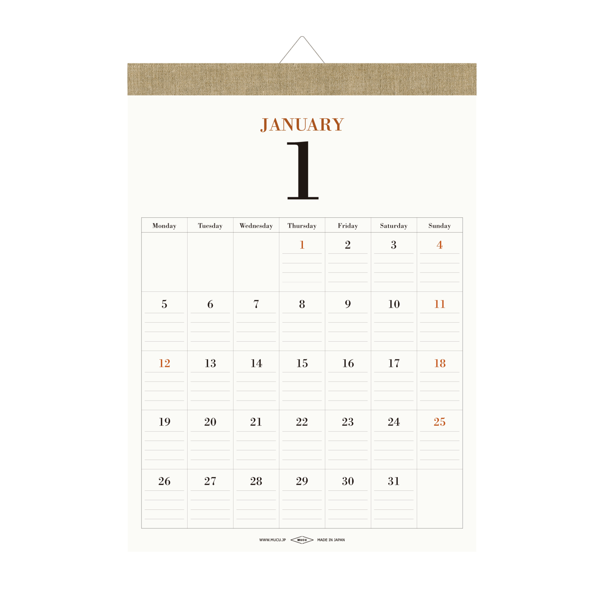 WALL CALENDAR 2026 | MUCU