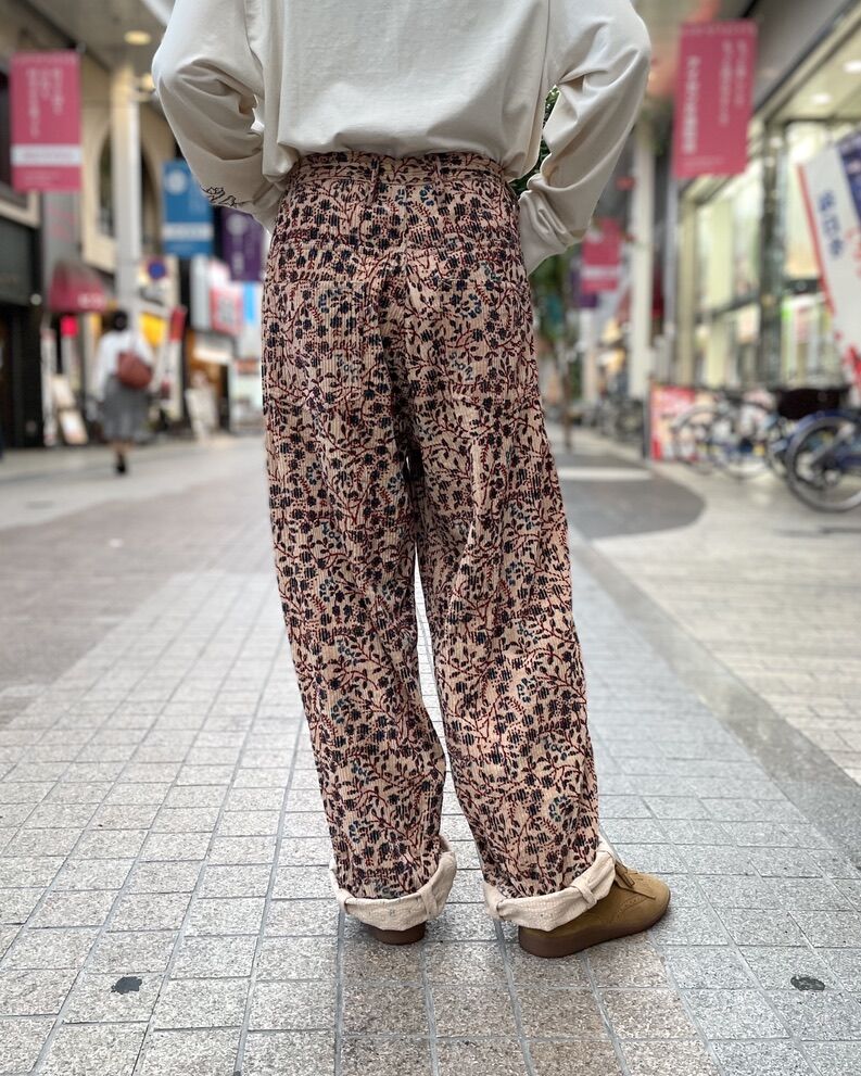 STORY mfg. / LUSH PANTS / ECRU HERBAL, BLACK HE